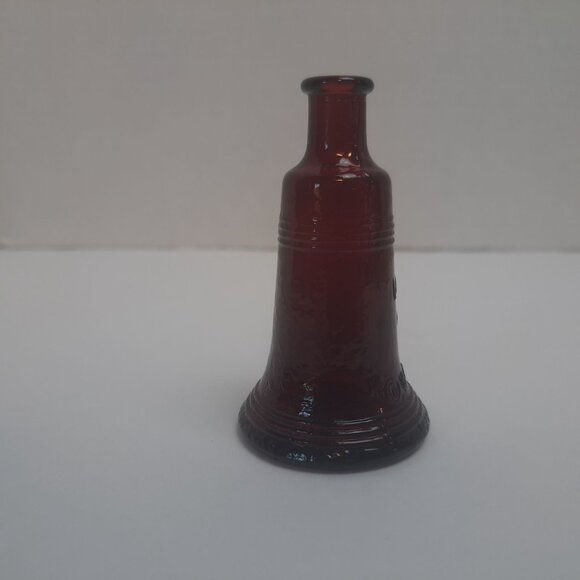Wheaton NJ Liberty Bell Miniature Red Glass Bottle Collectible Vintage Embossed - Picture 2 of 11